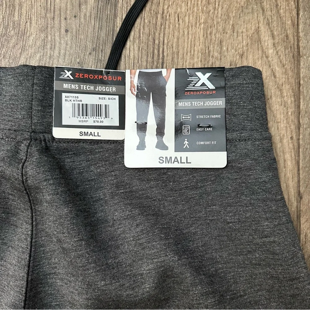 Zeroxposur Men's Tech Gray Joggers Pants Stretch Comfort Fit Men’s Size S
